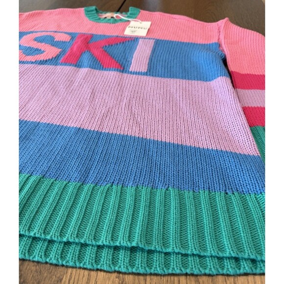 Show Me Your Mumu Oversized Knit Ski Sweater Women’s Sz L Pink Multi Heavyweight - Picture 5 of 13